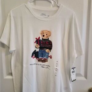 Polo by Ralph Lauren White Crewneck Tee with Label Print